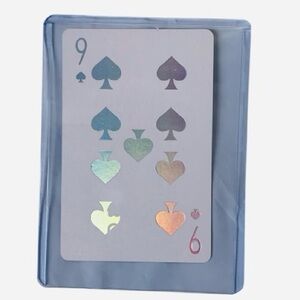 Dior Joy Holographic Playing Card:
Nine 9 of Spades Playing Card in a sleeve